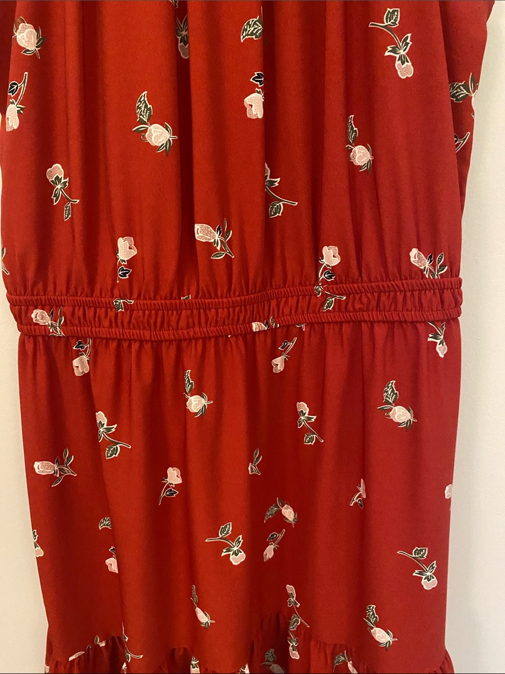 LOFT Red Floral Halter Dress - Picture 4 of 7